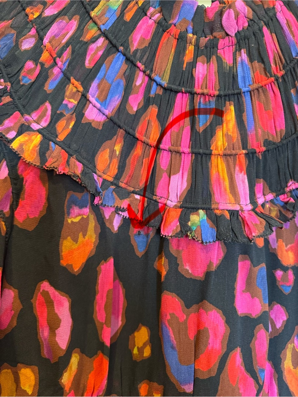 FARM Rio Black Multicolor Ruffle Tiered Dress - Picture 13 of 13